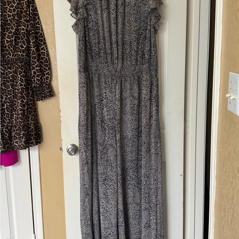1. State Flutter Sleeve Mock Neck Smocked Jumpsuit